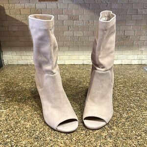 MICHAEL Michael Kors Women’s Elaine Suede Open-Toe Mid-Shaft Boots